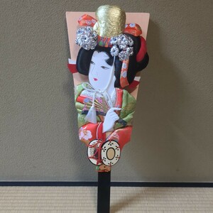 木製羽子板 日本人形◇日本土産伝統工芸 古民具日本人形