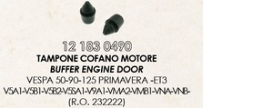 RMS 12183 0490 社外 ダンパーゴム(台形)エンジンカバー ベスパ V50/V100/ET3 2個