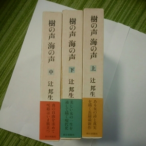 辻邦生　樹の声　海の声　上中下　初版　小説　朝日新聞社　171016