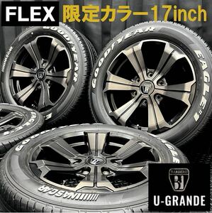 FLEX限定色★クリムソン BARBERO U-GRANDE&215/60R17C GOODYEAR EAGLE NASCAR#1 4本 B241030-B3 200系ハイエース/LTホワイトレター6H 139.7