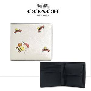 ラスト1品 COACH　コーチ 折り財布 スヌーピー　PEANUTS　SNOOPY　MENS 　ホワイト