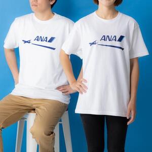 即決♪新品未使用♪ANA 全日空 全日本空輸 ロゴ Tシャツ ANAロゴTシャツ Lサイズ L ホワイト 飛行機 アメニティグッズ