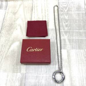 KZ8482★Cartier PARIS : サークルフープ ペンダントトップ★シルバー系 カルティエ シルバーチェーンネックレスおまけ付