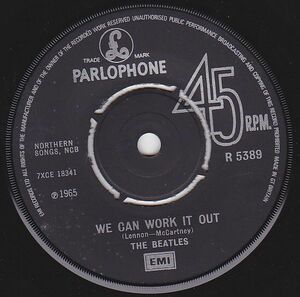 英7 Beatles We Can Work It Out c/w Day Tripper R5389 Parlophone, Apple Records /00080