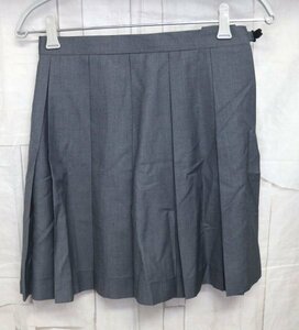 16 02269 ☆ [Sharphon] 制服 スカート 45CM丈 灰色 無地 ライン ハイウエスト プリーツスカート Sサイズ【USED品】