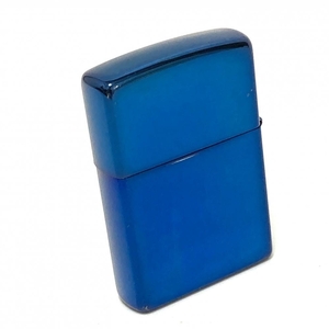 ジッポ【ZIPPO】ブルー塗装 メッキ MADE IN USA オイルライター 喫煙具 ヴィンテージ コレクション 雑貨 18222