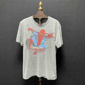 【980円スタート】 USA 古着 OLD NAVY オールドネイビー スパイダーマン Tシャツ メンズS グレー マーベル アメコミ 映画 BA1630