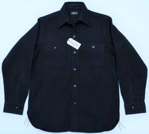 YSL42東洋MシュガーケーンCPOワークシャツ 日本製 ウール シャツジャケット 長袖シャツ マチ付 ジャケットSUGAR CANE色紺