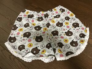 新品未使用 ショートパンツ ハーフパンツ 部屋着 リラックス着 LINEフレンズ 裾レース