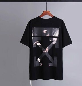 OFF WHITE オフホワイト トップス Tシャツ メンズ レディース ストリート プリント ブラック L