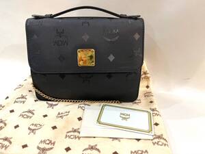 ★美品 MCM/エムシーエム スクエアショルダー パーティーショルダー パーティーバッグ ミニショルダー ブラックカラー レディース 鞄★