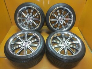 ☆スピスタ☆タイヤホイール WORK シュバート SW1 深リム クラウン 225/45R18 255/40R18 8.5/9.5J +22/+23 114.3-5 4本 中古 R18647 20 17