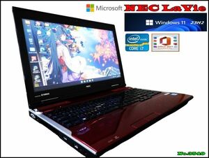 最新Window11/人気 NEC LL750H Core-i7搭載/Webカメラ/高速新品SSD搭載/レッド色/Blu-ray/オフィス/ソフト多数