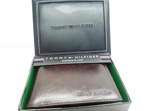 【KCM】TOMMY-4001/05■新品■【TOMMY HILFIGER/トミー】　パスケース＆カードケース付 二つ折り財布 ブラウン■