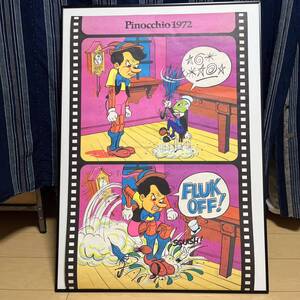 rare 70s 1972 pinocchio black light poster 70年代 ジミニー クリケット Jjminy cricket ピノキオ joke ジョーク パロディsilkscreen