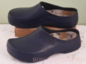 MK387◆ドイツ製【ビルケンシュトック BIRKENSTOCK】ビンテージ 園芸サンダル サボ 紺 ネイビー レディース 24.5cm