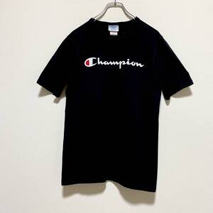 アメリカ古着　CHAMPION　チャンピオン 半袖Tシャツ　コットン　Sサイズ　ブラック　黒　【C38】