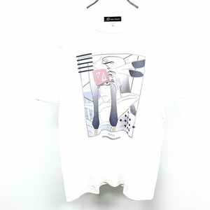 【新品/訳アリ】arma bianca Tシャツ TVアニメ SHAMAN KING シャーマンキング パッチ族 シルバ lette-graph 半袖 綿100% L 白 メンズ