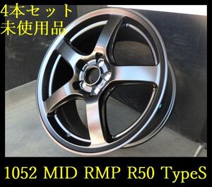 【1052】★FK39103224◆未使用品◆MID RMP R50 TypeS◆18x8J 5穴 PCD100 +45◆4本◆86 カローラスポーツ プリウスなど