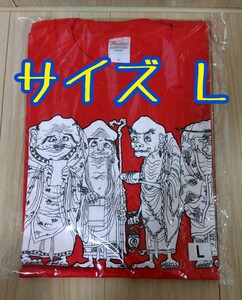 【送料無料】 カイカイキキ　村上隆　五百羅漢図　Tシャツ　赤　レッド　L　kaikai kiki takashi murakami　【値下げ】