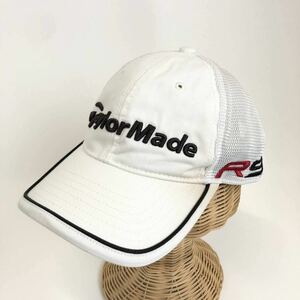 TaylorMade テーラーメイドゴルフ 肉厚刺繍コットンキャップ　ゴルフキャップ　帽子キャップ　ホワイトブラック　フリーサイズ　57〜59㎝