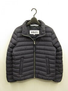 エーグル AIGLE★定価￥39600（税込）★ロゴラベル付 ナイロン ダウンジャケット サイズ38★ジャパン正規品