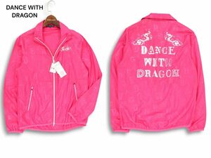 【新品 未使用】 DANCE WITH DRAGON ダンスウィズドラゴン 通年 薄手★ ロゴ刺繍 ジャケット ブルゾン Sz.2　メンズ ゴルフ　I4T02883_9#O