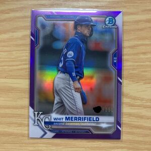 2021 Bowman Chrome Whit Merrifield purple refractor 250枚限定