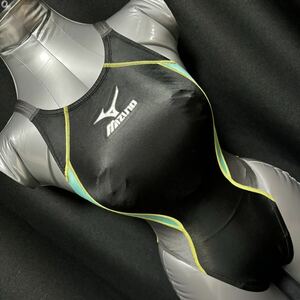 MIZUNO ハイカット 競泳水着 SSサイズ フィットオーラ FIT AURA KX マイティラインⅡ ソニックフィット ミズノ 85OD-220 ブラック×ミント