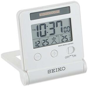 セイコークロック 目覚まし時計 トラベラ 電波 デジタル 自動点灯 カレンダー 温度 表示 SQ772W