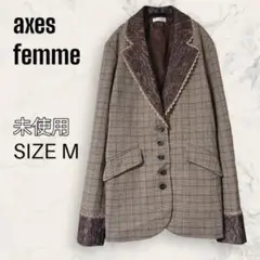 【未使用】 axes femme グレンチェック柄 テーラード ジャケット