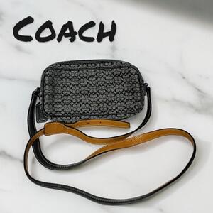 ubj38 coach コーチ　ショルダーバック　ブラック 美品　キャンバス