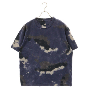 LOUIS VUITTON ルイヴィトン Virgil Abloh バックロゴ タグ カモタイダイTシャツ 半袖カットソー ネイビー RM201M TLC HIY07W