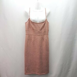 ◇ BCBGMAXAZRIA バックファスナー ベロア生地 フェミニン ノースリーブ ひざ丈 ワンピース サイズL ピンク レディース E