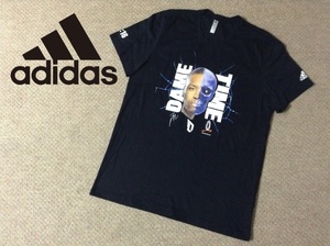 ★美品★アディダス ダミアン・リラード 半袖Tシャツ 2XOサイズ 黒 ブラック コットン DAME TIME NBA ファッション adidas GL4822