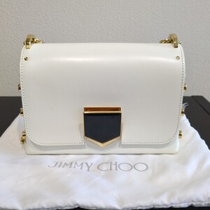 JIMMY CHOO（ジミーチュウ）LOCKETT PETITE SBK ホワイト/ゴールド　ショルダーバック 美品