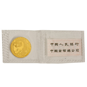 パンダ金貨 50元 2001年 純金 3.1g 1/10oz 金貨 ゴールド 中国 コイン 貨幣