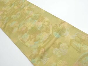 129669# 【1円～】抽象・草花模様織り出し名古屋帯