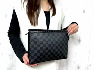 極美品 LOUIS VUITTON ルイヴィトン ダミエグラフィット ポシェットヴォワヤージュ MM セカンドバッグ クラッチ バッグ N41696メンズ 77773