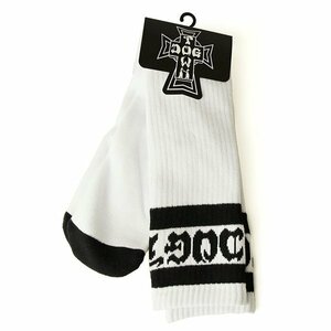 Dogtown (ドッグタウン) ハイソックス 靴下 Striped Tube Socks White×Black スケボー SKATE SK8 スケートボード HARD CORE PUNK