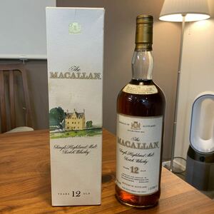 THE MACALLAN ザ　マッカラン 12年　1000ml、旧ボトル　箱付き　未開封　スコッチウイスキー シェリーウッド 古酒 (1)