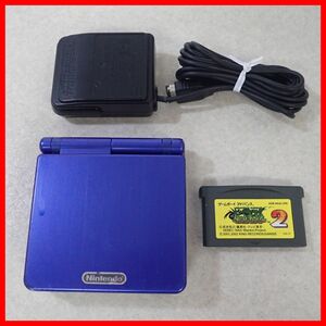 1円〜 動作品 GBASP ゲームボーイアドバンスSP 本体 AGS-001 アズライトブルー + ソフト シャーマンキング 超占事略決2 Nintendo【10