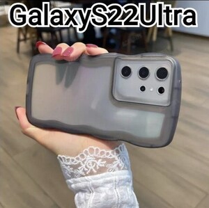 GalaxyS22Ultra ケース　ブラック　ウェーブフレーム　クリアケース