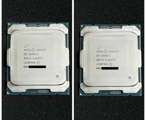 動作品 Xeon E5-2699V4 22-Core 2.2GHz~Max 3.6GHz/55M/FCLGA2011/SR2JS ((同一ロット・2枚セット！)) 