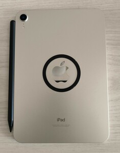 【中古】Apple iPad mini（第6世代/2021） Wi-Fiモデル 64GB スターライト MK7P3J/A　＋フィルム（貼付済）＋ペンシル（サードパーティ製）