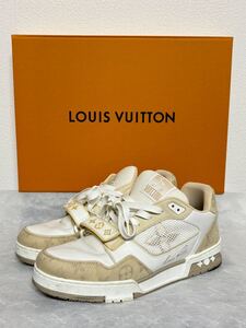 【早い者勝ち】 LOUIS VUITTON ルイヴィトン Trainer トレイナー sneaker スニーカー シューズ 靴 白 ホワイト ベージュ 7 1/2サイズ 美品