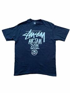 ●●vintage STUSSY ステューシー AIR JAM エアジャム 2011 シャネルロゴ T サイズM 黒ブラック●●