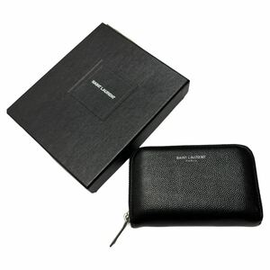 参考定価42,900円 箱付き SAINT LAURENT サンローラン ZIPPED COIN PURSE 小銭入れ コインケース メンズ