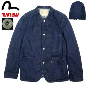 【S3166】【美品】EVISU エヴィス デニムジャケット カバーオール 月桂樹釦 Lot1954 サイズ38