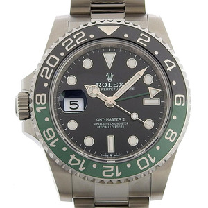 【本物保証】 箱・保付 新品同様 ロレックス ROLEX GMTマスター2 II メンズ 腕時計 黒 緑 126720VTNR ランダム番 レフティ 左利き 希少